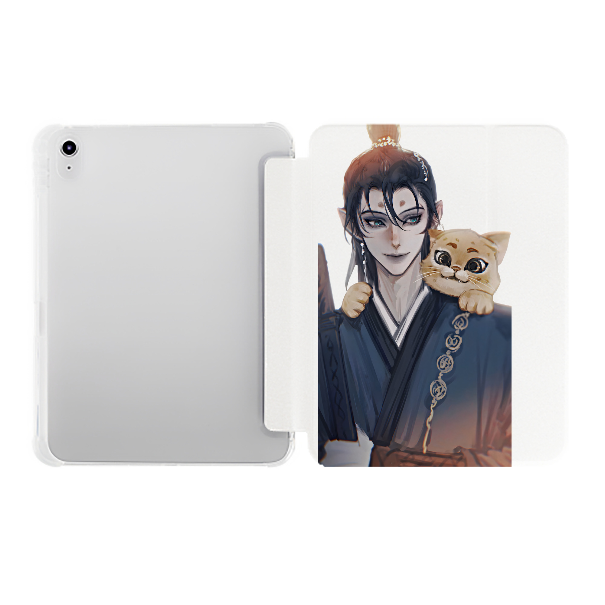（画像用） Ne Zha 2 ナタ 魔童の大暴れ IPad ケース ペン収納付き 三つ折りスタンド PUレザー×シリコン 対応機種9.5/10.5/10.9インチ